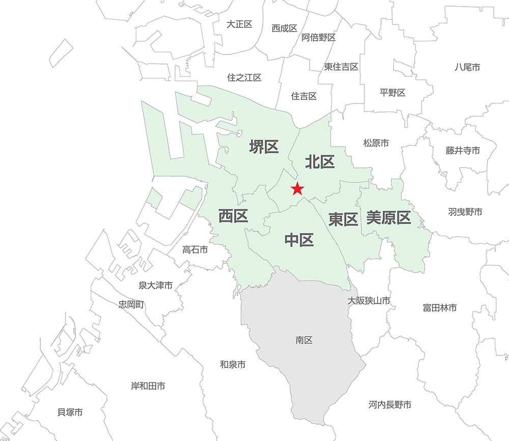 なかもず分院 送迎対応エリア